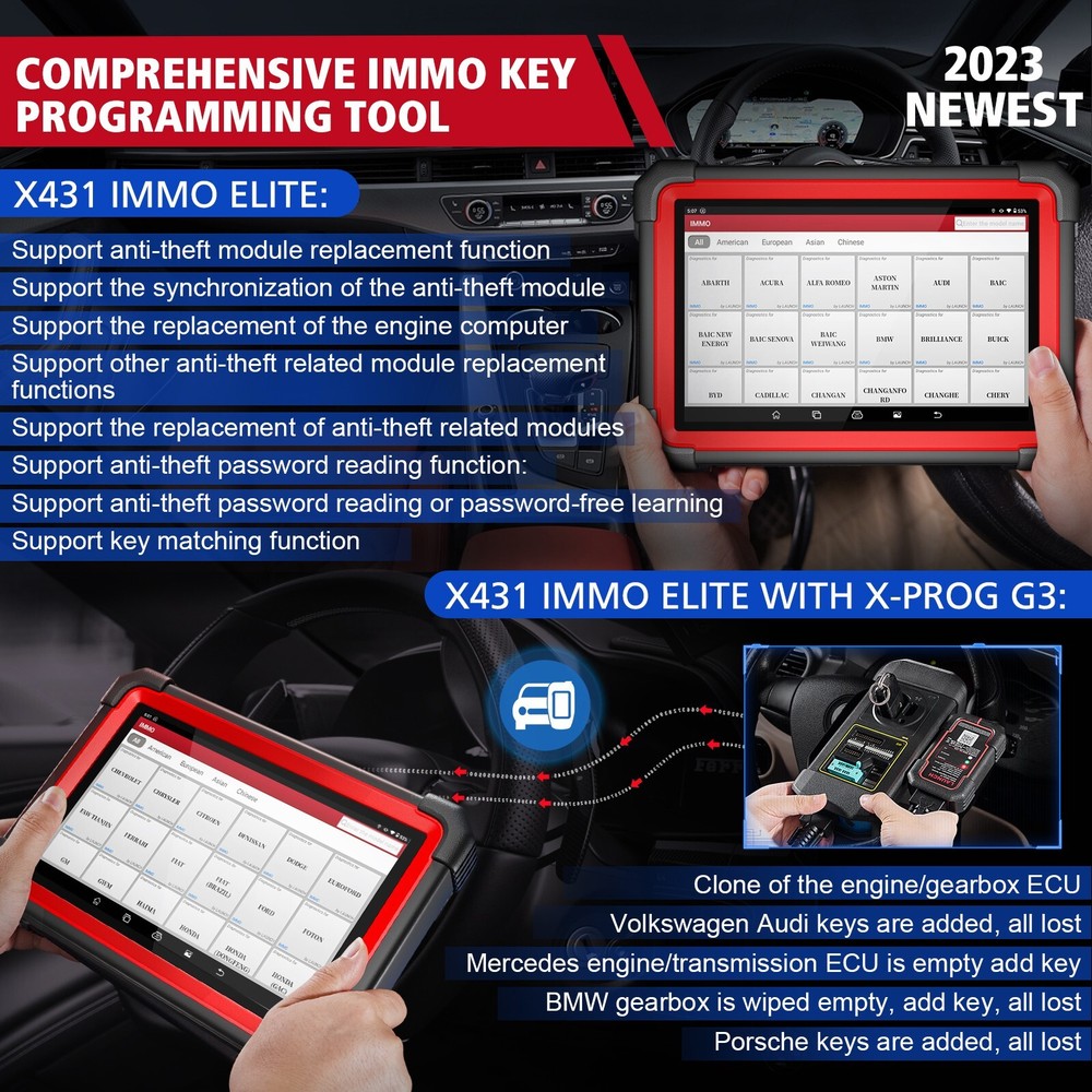Launch X431 IMMO ELITE PLUS PRO 5 Key Programming Full System Diagnostic Scanner