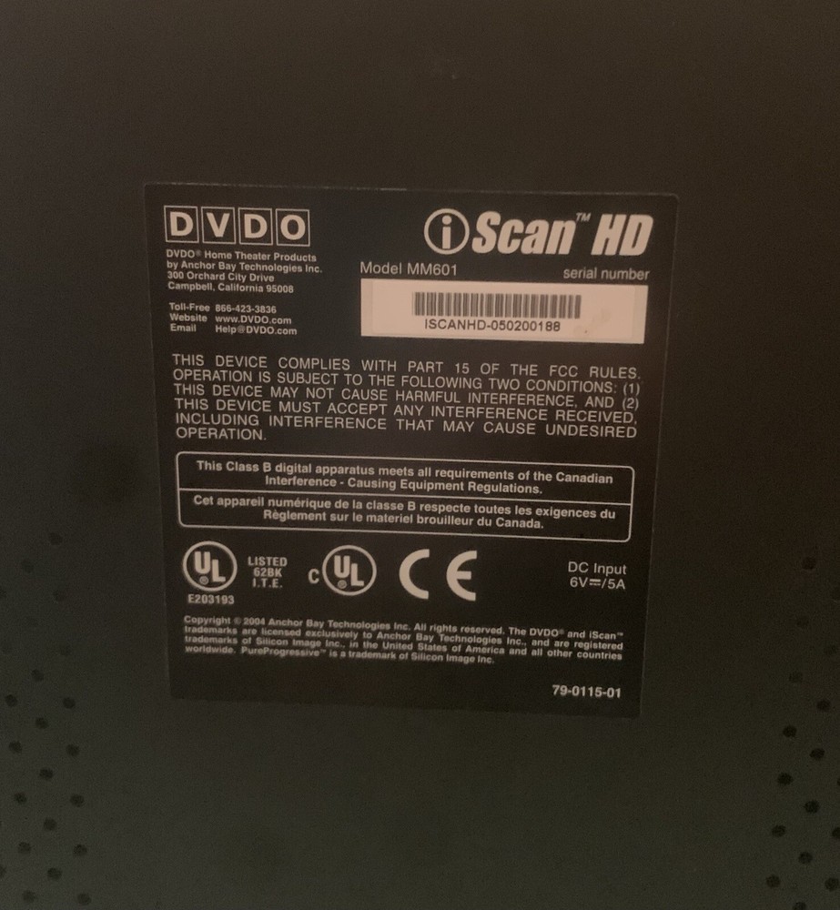 Anchor Bay Tech DVDO Scan HD Video Processor Model MM601 Upscaler
