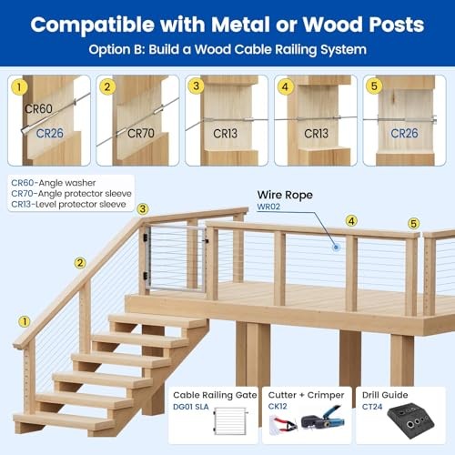 [Patent] 20 Pack 1/8" Invisible Cable Railing Hardware Kit 20Pack Sliver