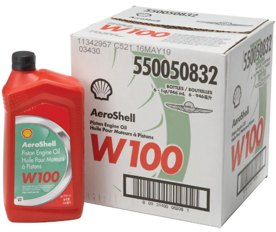 AeroShell Oil W100; 550050832; Case of 6 - 1 Quart Bottles