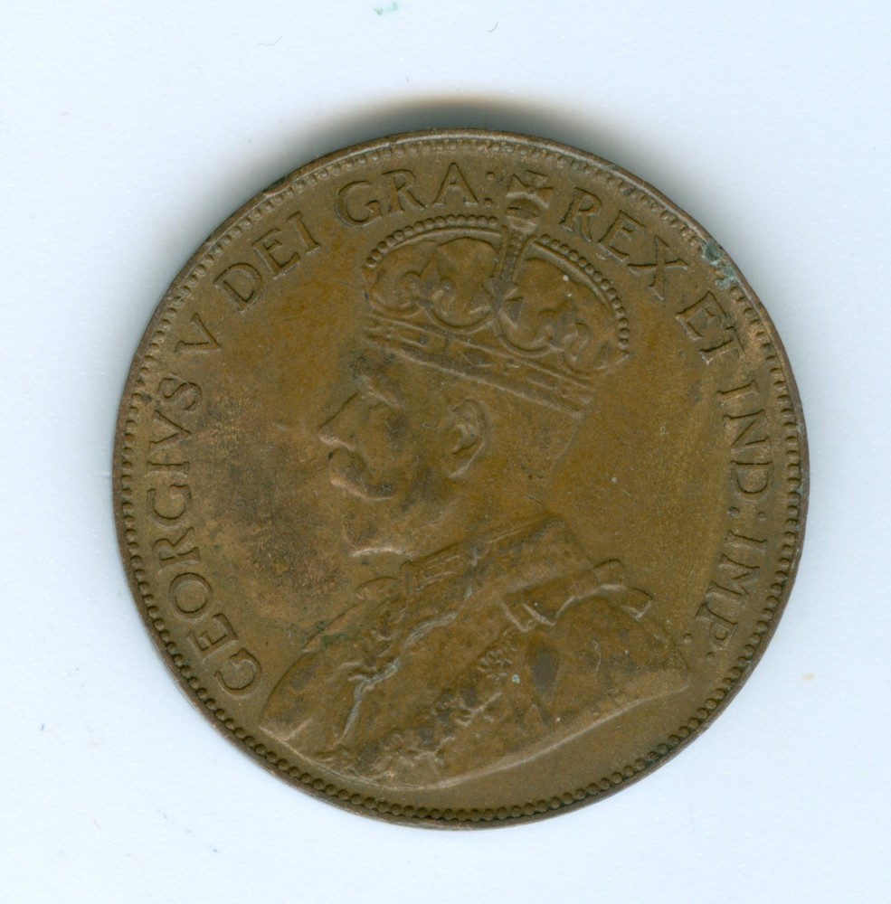 CANADA 1920 LARGE CENT--AU/UNC