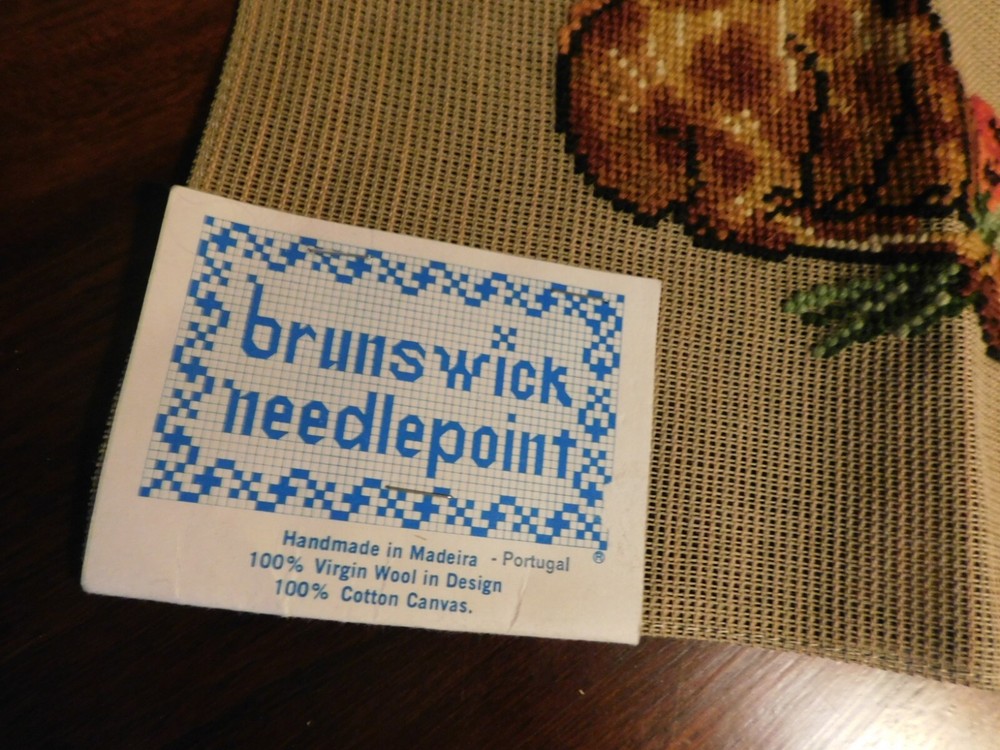 Brunswick Needlepoint Giraffe Canvas Partially Started