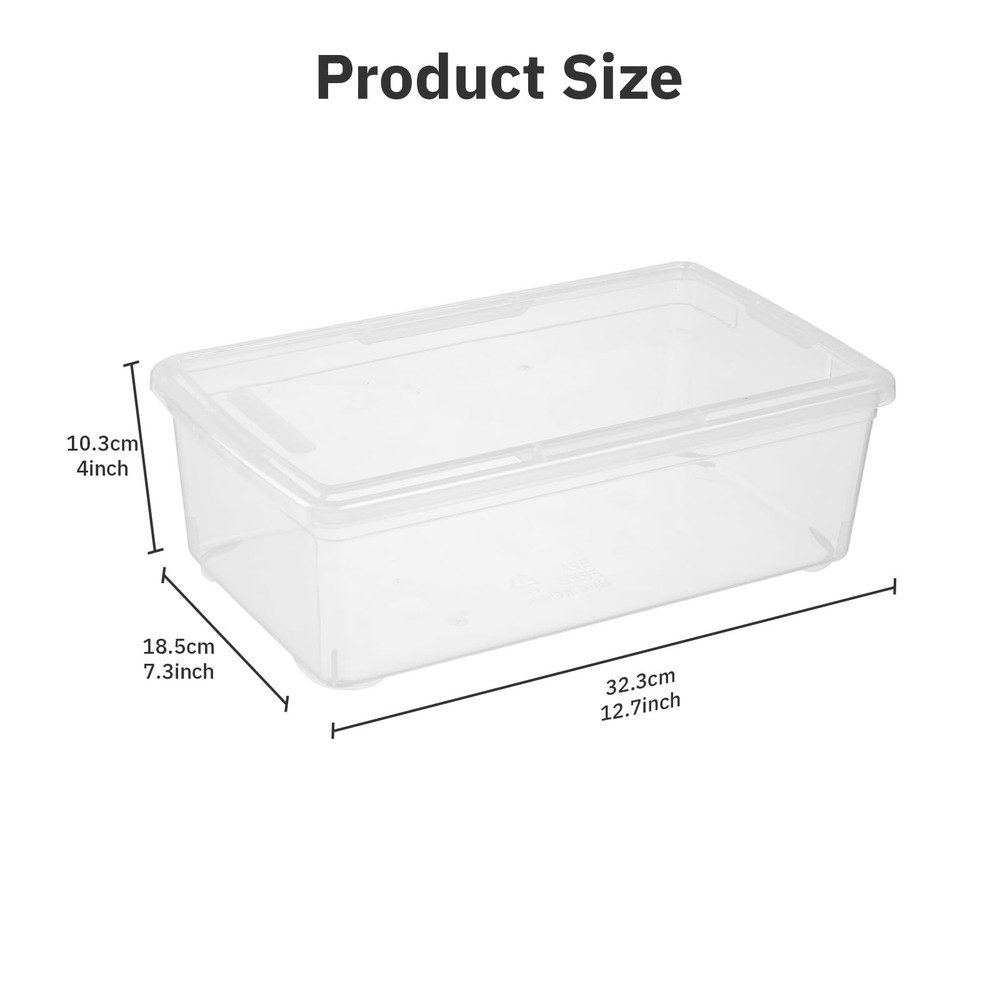 novelinks 6 QT Clear Storage Box Stackable Plastic 6 Qt - 12 Pack