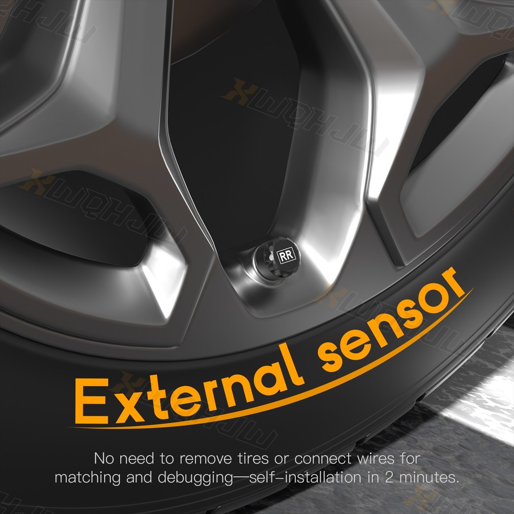 6 Comprehensive Alert Modes TPMS Sensor &1 TPMS Receiver host fit screen LCD