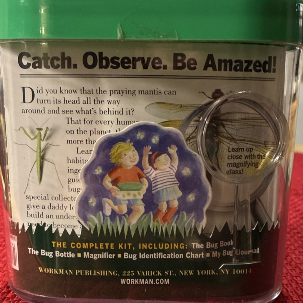 Workman Publishing Bug Book & Bug Bottle Kit with Magnifier & Chart