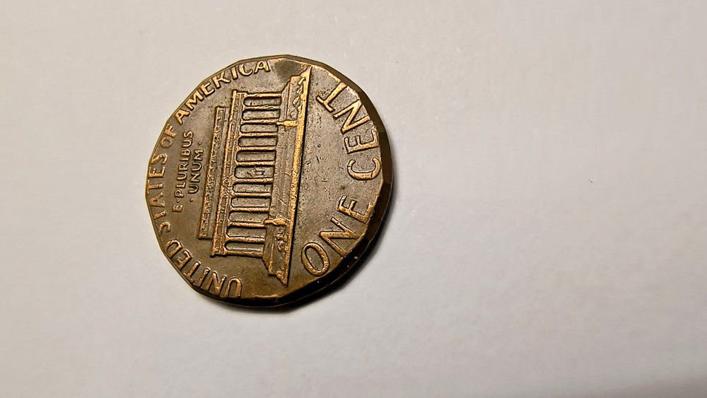 1970 D Lincoln Cent Clipped Planchet / Weak FG