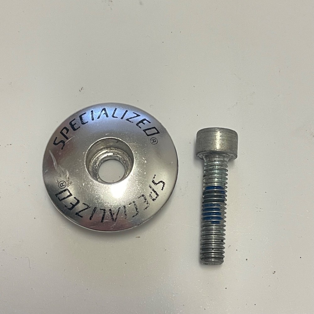 90s Specialized Mountain Road Bike Threadless Headset Top Cap + Bolt Silver