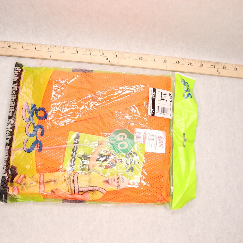 GSS Standard Hook & Loop Mesh Safety Vest w/ 2 Pockets Class 2 Orange M