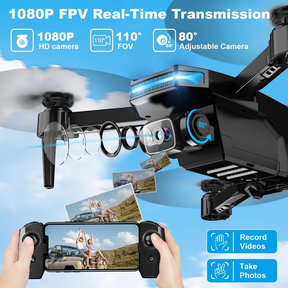 Drone with 1080P Camera - Foldable Remote Control Quadcopter with Gesture Con...