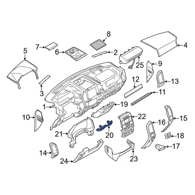 Genuine Ford Instrument Panel Trim Panel FL3Z15046B32BB