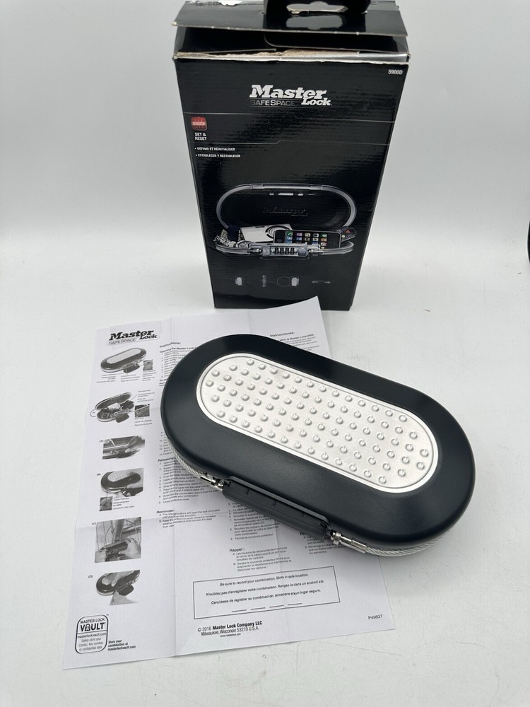 Master Lock 5900D Combination Portable Safe Gray Security For Your Small Items
