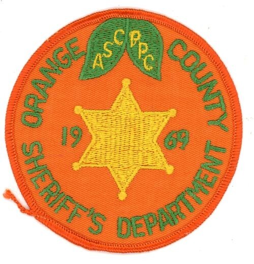 CALIFORNIA CA ORANGE COUNTY SHERIFF POLICE PISTOL 1969 NICE SHOULDER PATCH