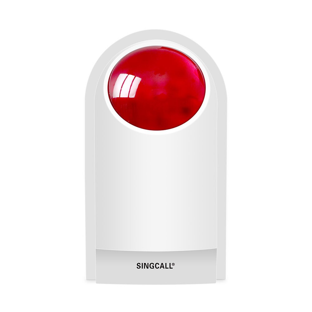 SINGCALL Wireless 2 Pcs Sound Strobe Flash Siren Security System with 4 Pagers