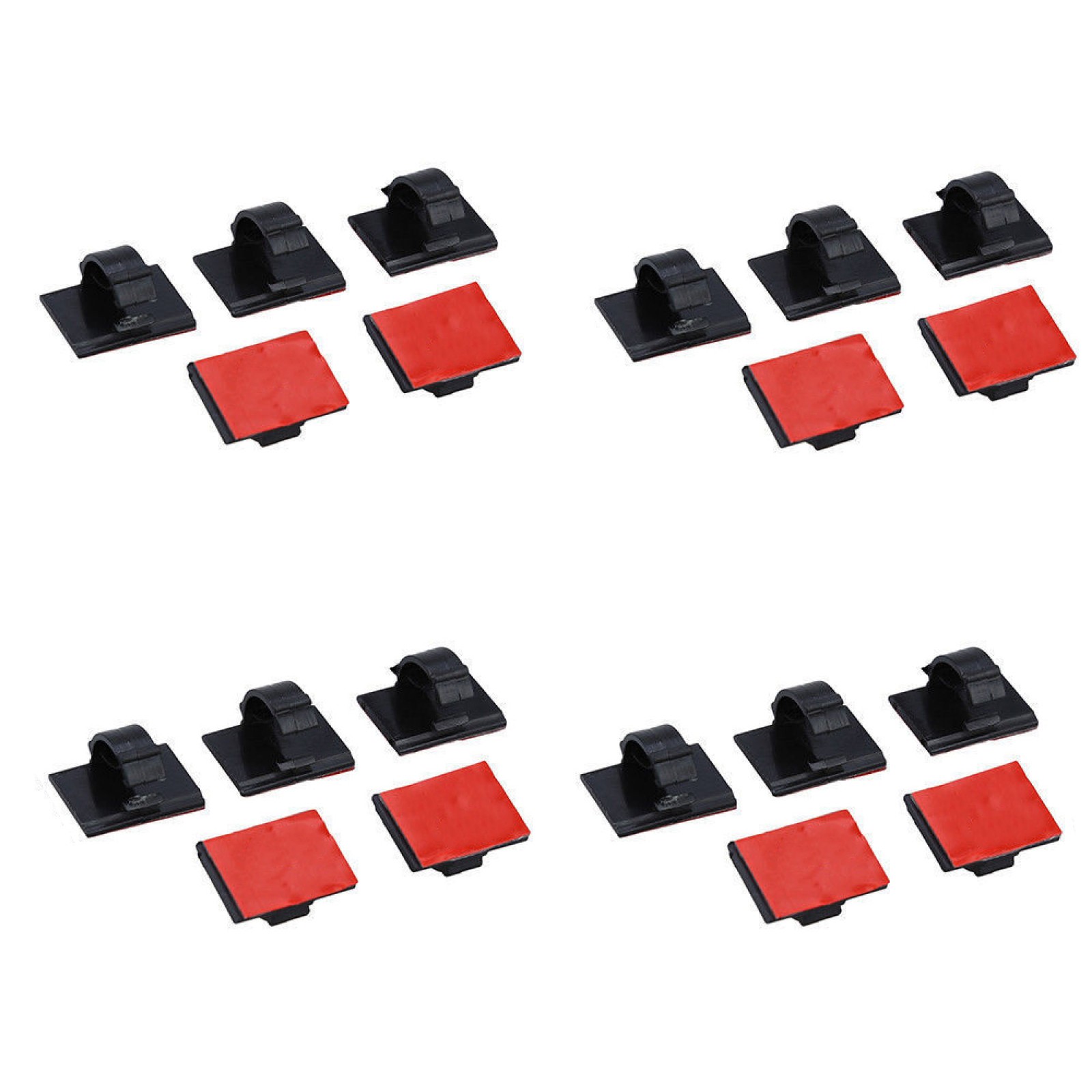 20Pcs Self-Adhesive Wire Tie Cable Clamp Clip Holder For Car Dash Camera Home