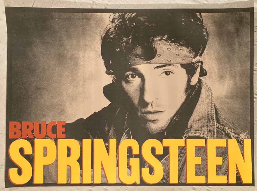 Bruce Springsteen 1985 Matte Promo Poster Yellow Writing E