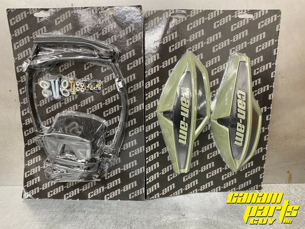 Can Am Green Wind Deflector Hand Guard w/ Mounting Kit Complete Wrap Around