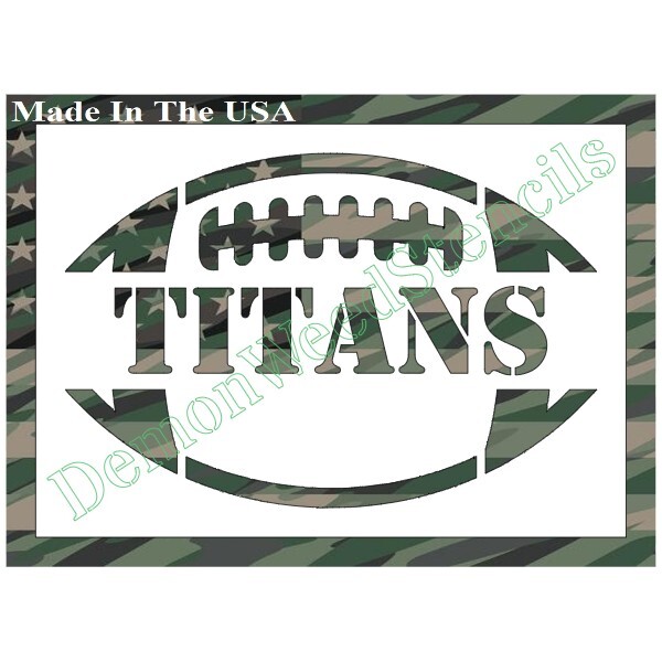 7"x10" Clear Plastic Stencil - Titans Football (SCA159) (.007")