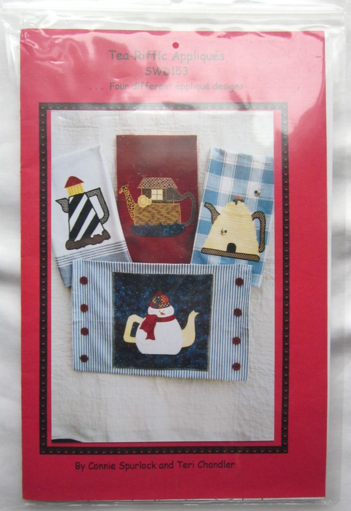 Tea-Riffic Appliques Pattern Four Different Applique Designs ~ SWD153