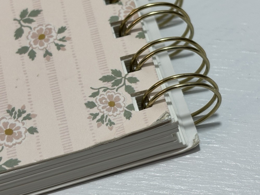 Fringe Studio ANTIQUE STRIPE FLORALS Journal Spiral Notebook 192 Lined Pages