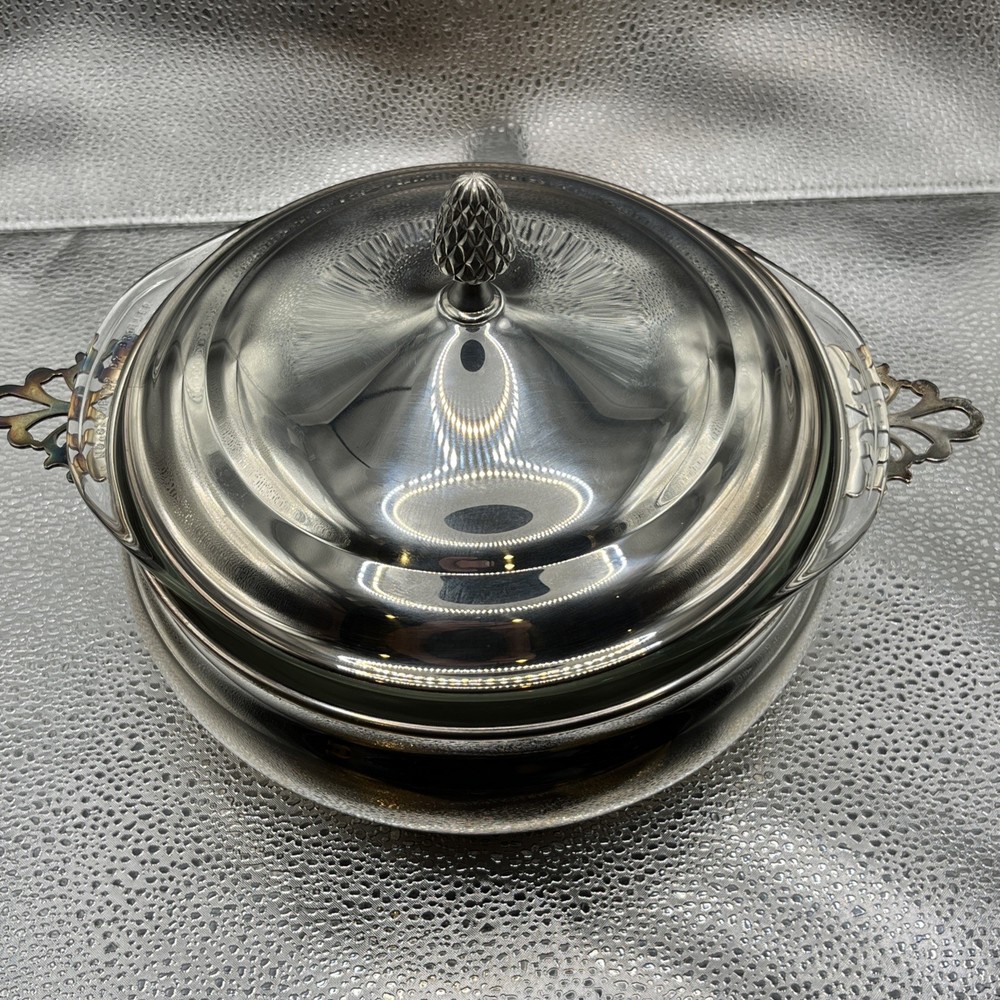 Vintage Reed & Barton Silver-Plated Covered Casserole with Pyrex Insert