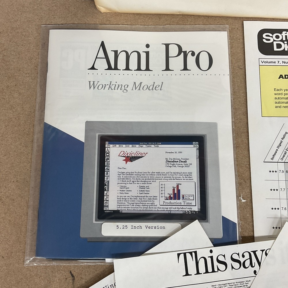 Samna Lotus Ami Pro Working Model Windows 5.25 Inch Version Vintage Computing