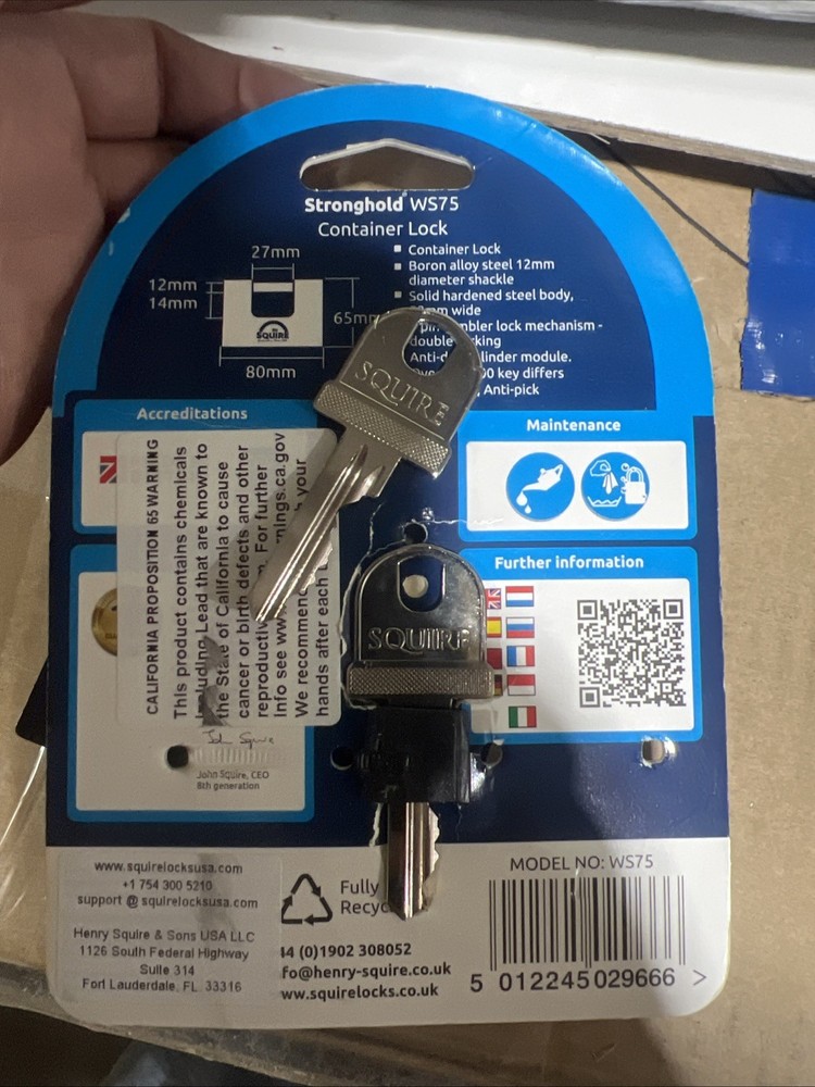 Squire Stronghold WS75 Container Lock (WS75)