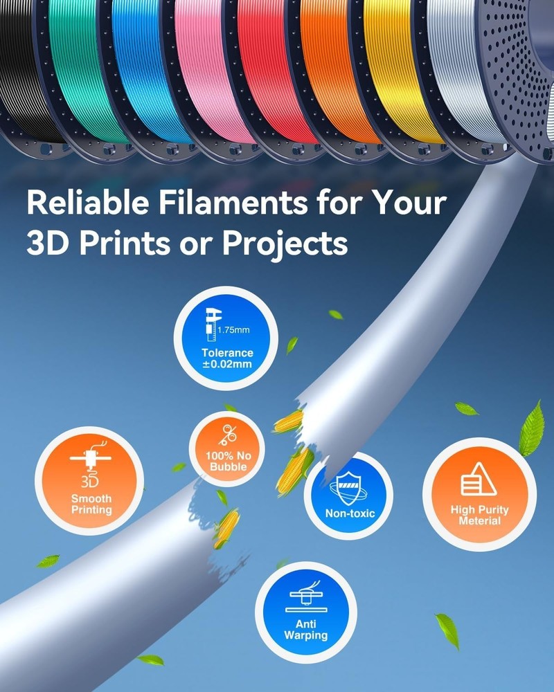 JAYO 8 Color PLA Filament Bundle Multicolor 3D Printer 1.75mm Individually