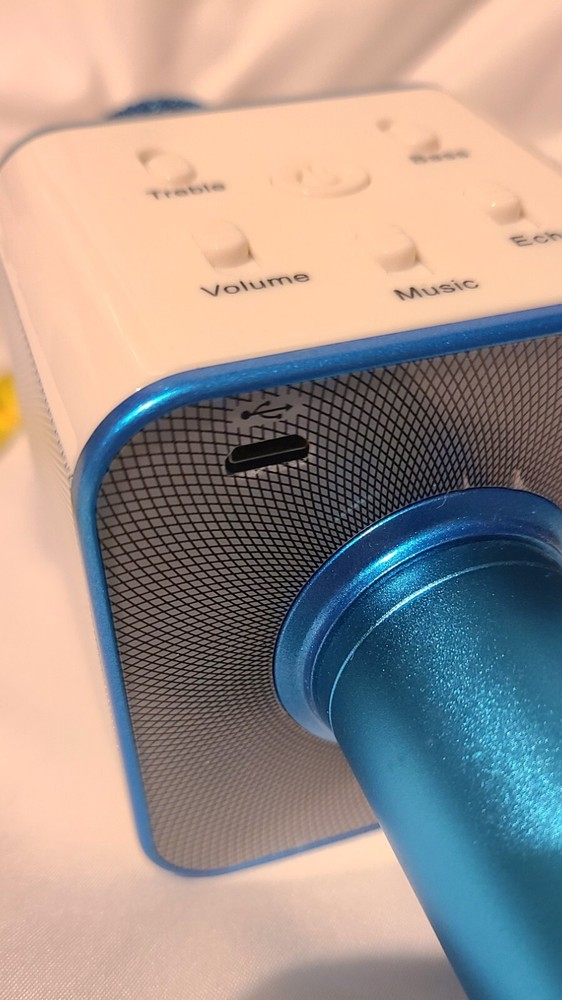 Bluetooth Wireless Handheld blue Microphone Karaoke Stereo USB Player