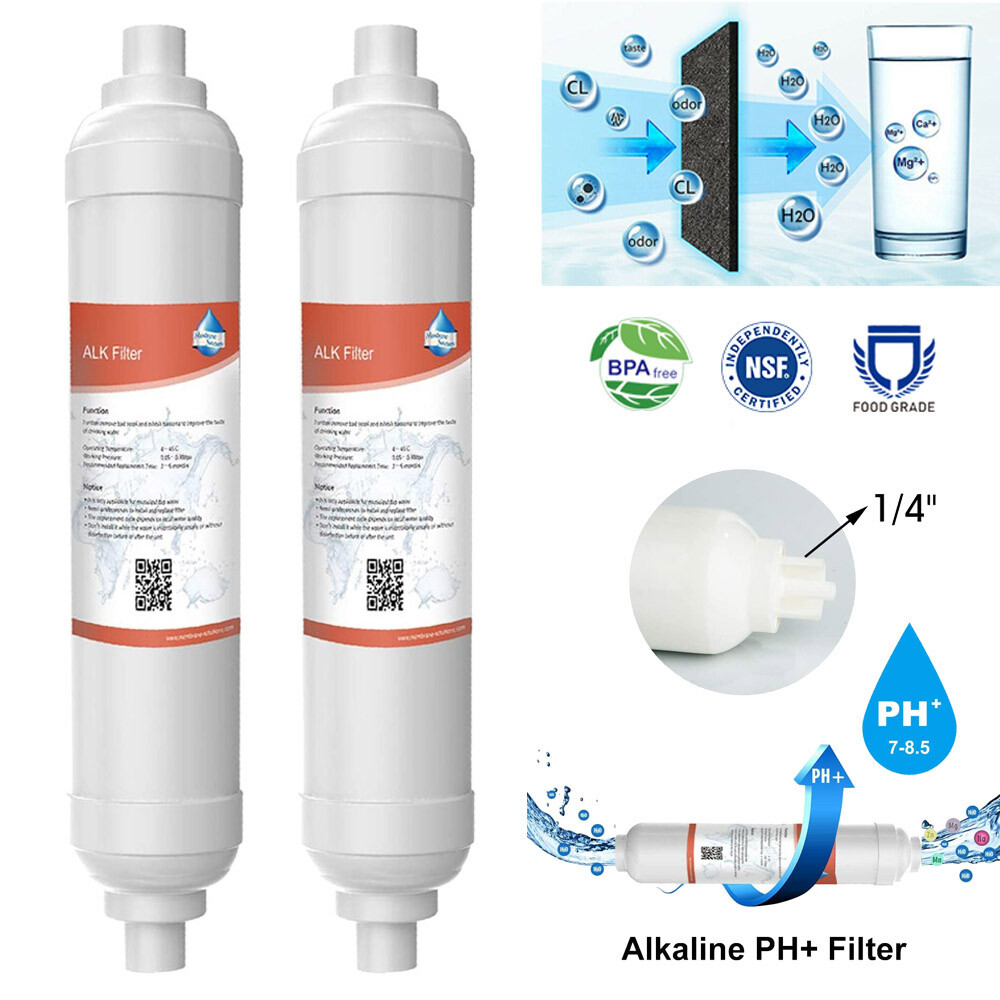 6 Pack Alkaline Water Filter pH+ Mineral Filter Replacement Under Sink RO System