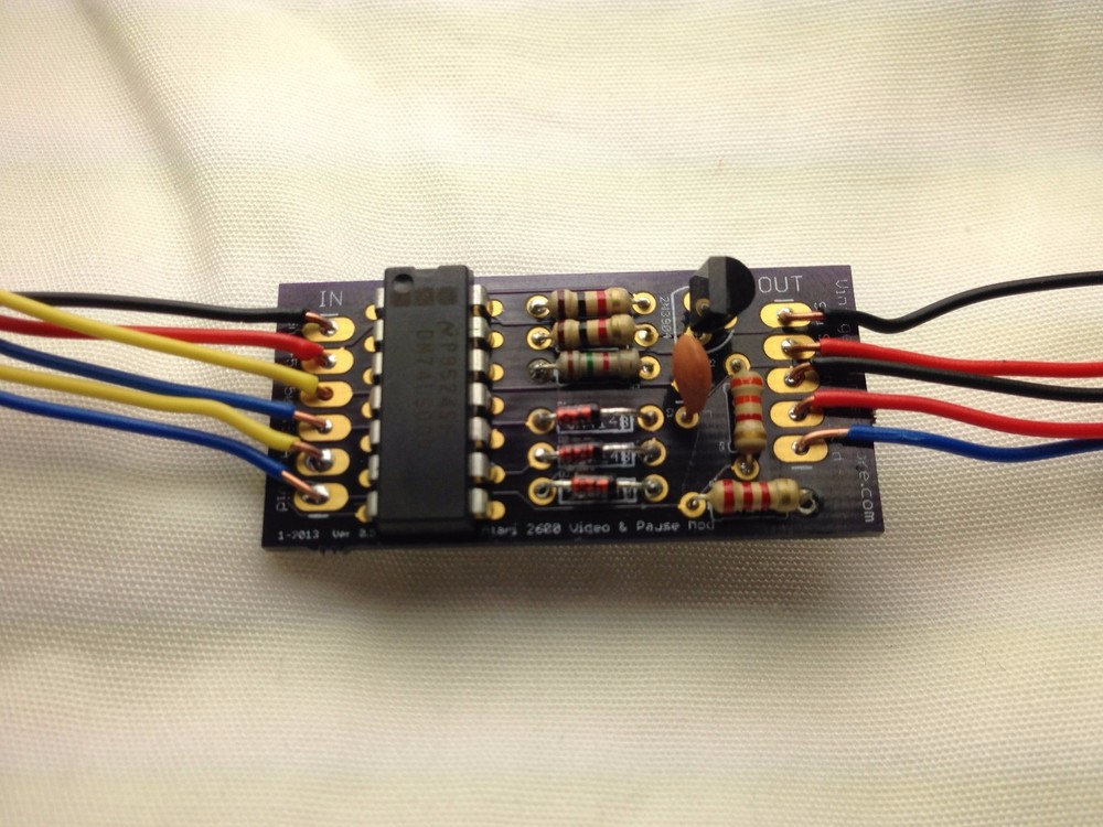 Atari 2600 Composite Video/Pause Mod Upgrade Combo Kit - DIY Unassembled