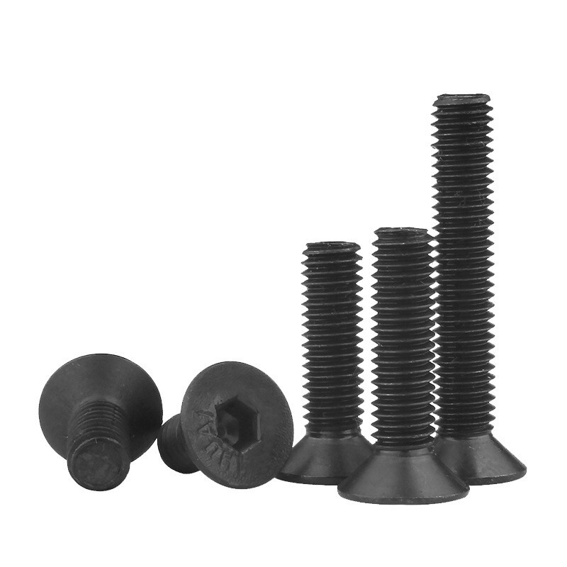 M2M2.5M3M4M5-M12 Black 10.9 Steel Hex Socket Bolt Countersunk Flat Head Screws