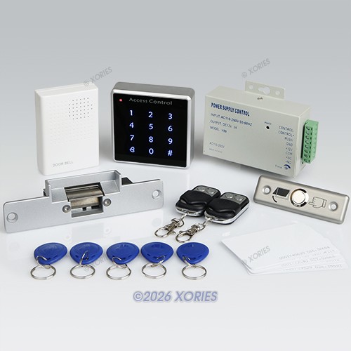 Touch Keypad RFID Door Access Control Kit+Strike Lock +2Remote Controls+Doorbell