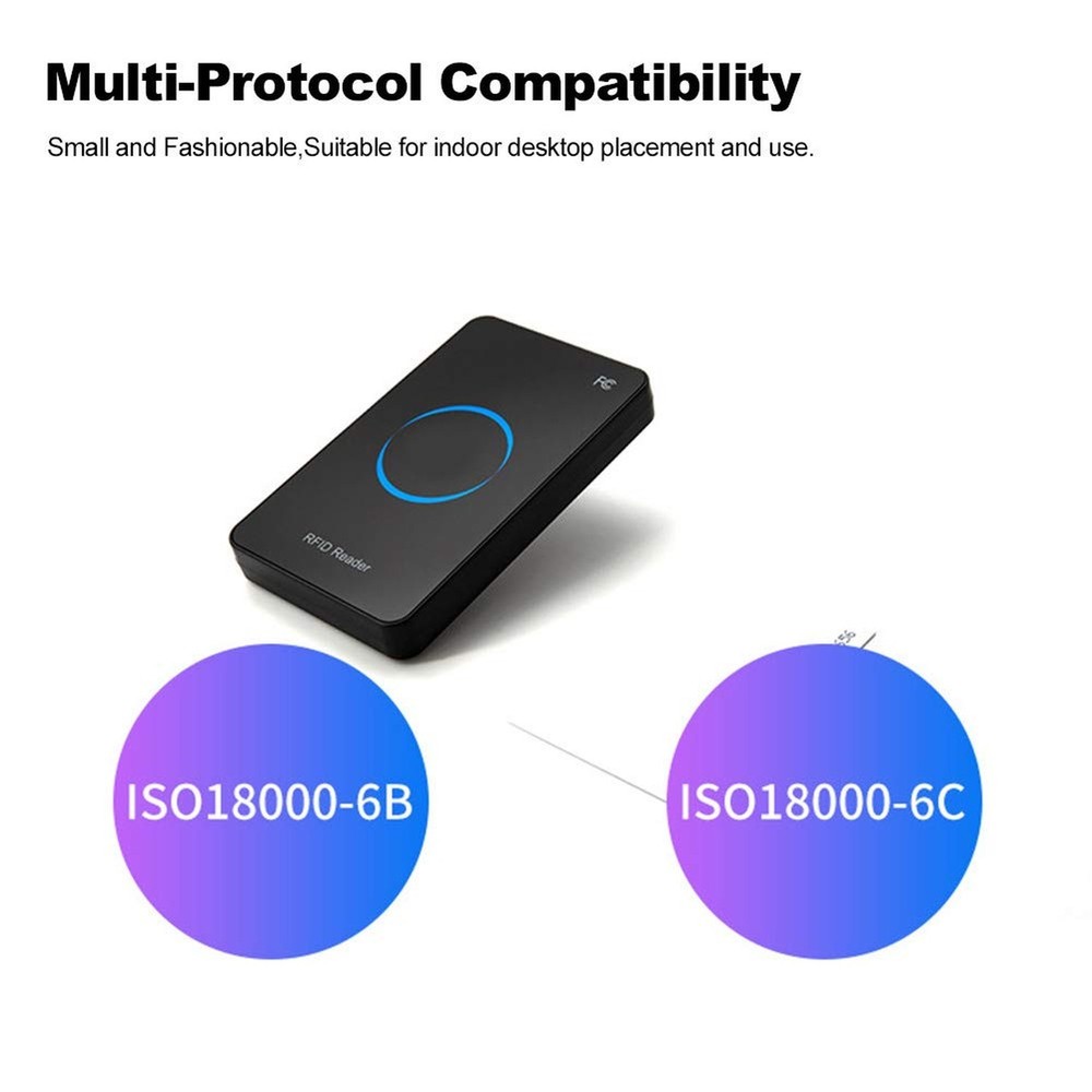 Smart USB UHF RFID Reader 915Mhz, USB Desktop Contactless Card Reader Writer,...