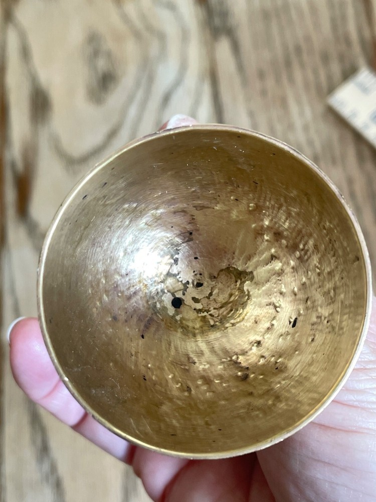 Vintage Middle Eastern Engraved Brass Tea Cup