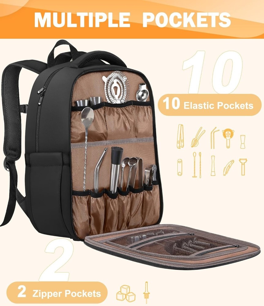 Bartender Bag, Travel Bartending Backpack Only, Tool Storage Bag