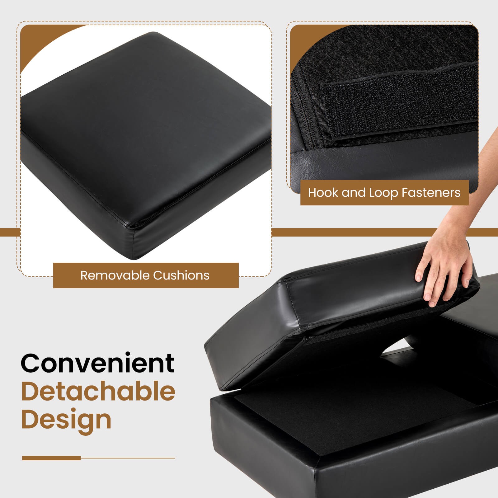 Waiting Room Bench Seating w/ Metal Frame Leg Upholstered Reception Bench