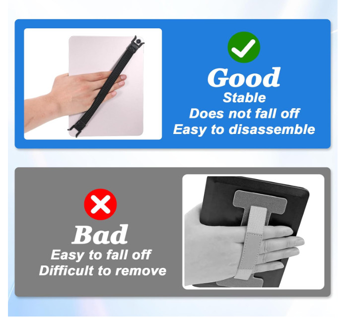 2 Pack Universal Tablet Security Hand Strap Holder for 7.8''-13'' Devices, High