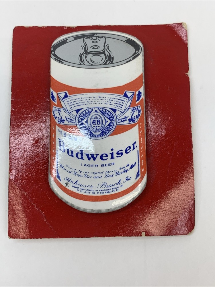 Vintage BUDWEISER CAN Pinback Button Retro NEW