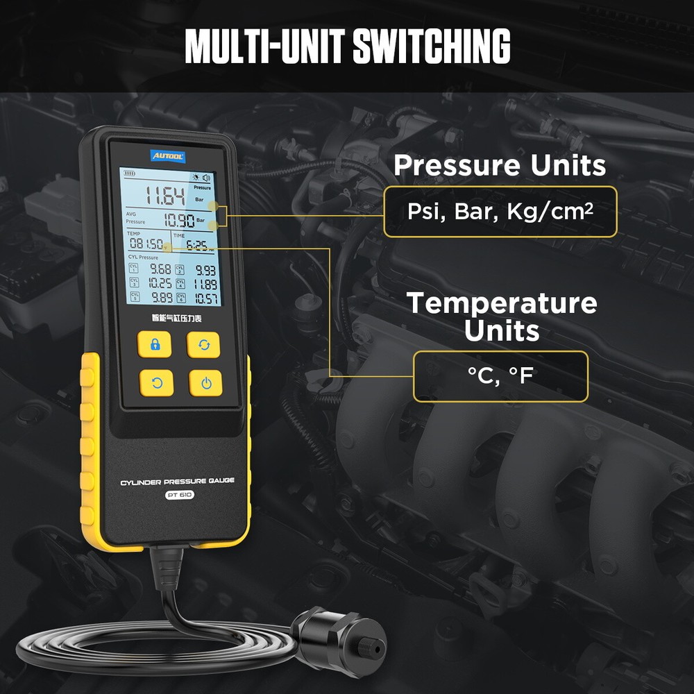 Gasoline Engine Cylinder Pressure Tester Digital Engine Compression Gauge Tester