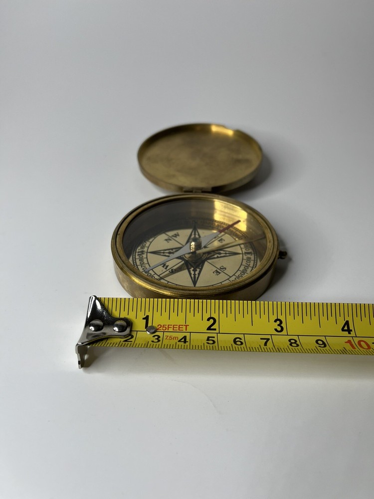 NAUTICAL 3” SOLID BRASS - HEAVY - DIRECTION COMPASS