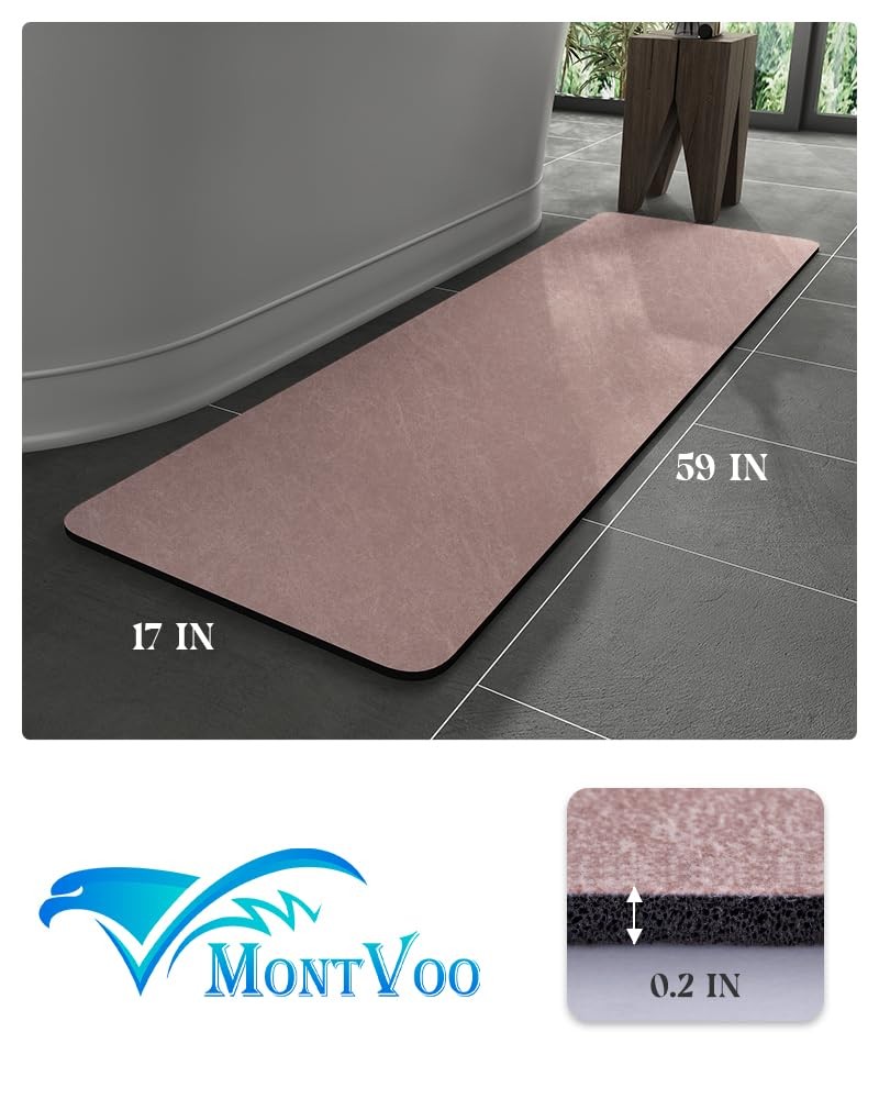 Bath Mat RugRubber Backing Non Slip Quick Dry Absorbent Thin Bathroom Rugs Fi...