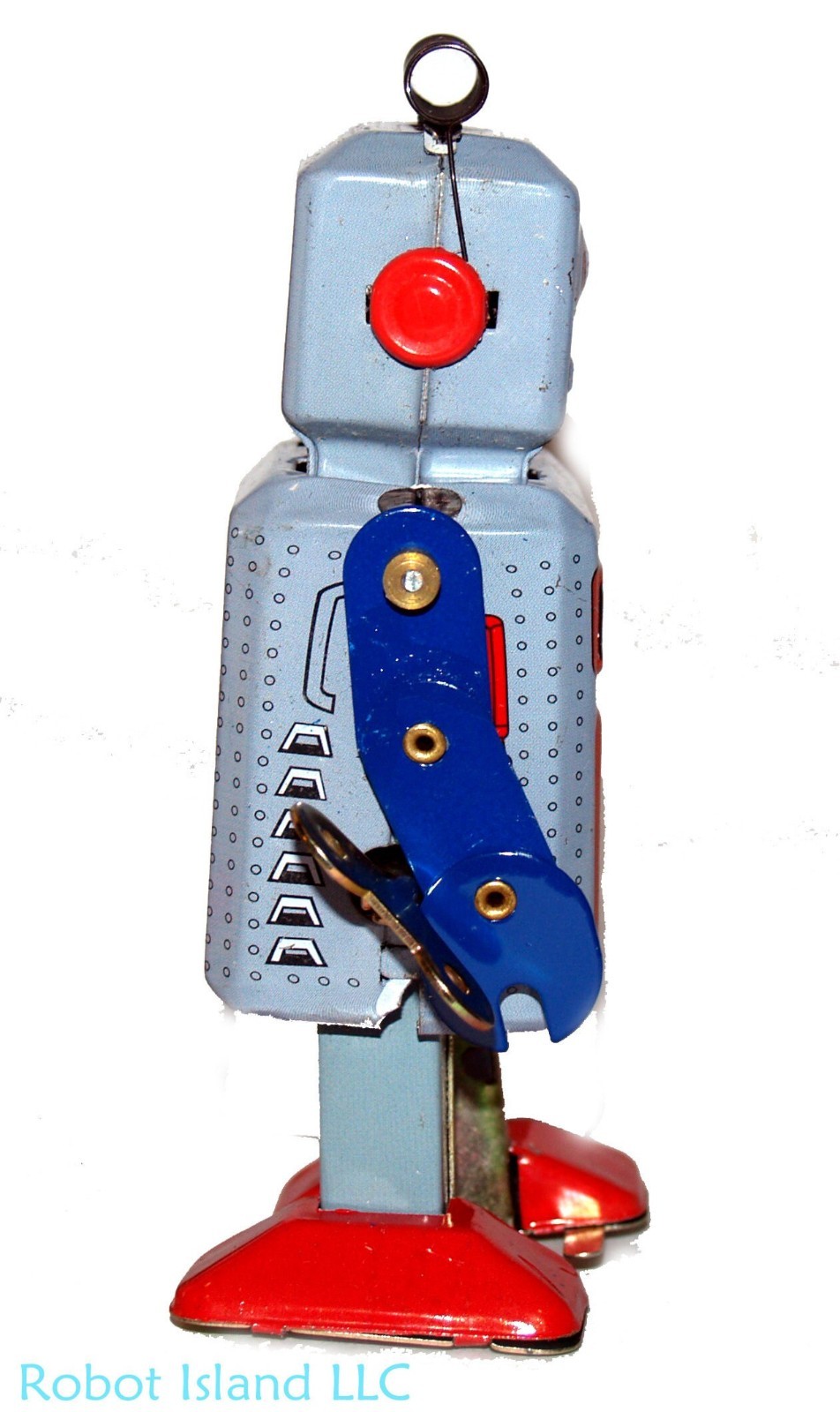 TIN TOY ROBOT Wind Up Blue Retro Collectible Mini Radicon MS294