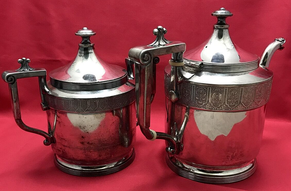 2 Pc Silverplated TEAPOT & COVERED WASTE Reed & Barton #2940