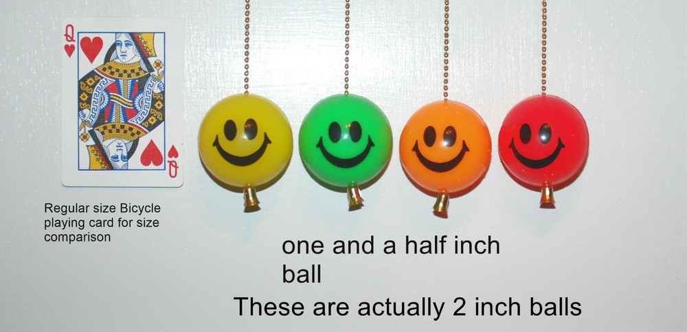 Handcrafted Smiley Face Ball ceiling fan / light chain pull
