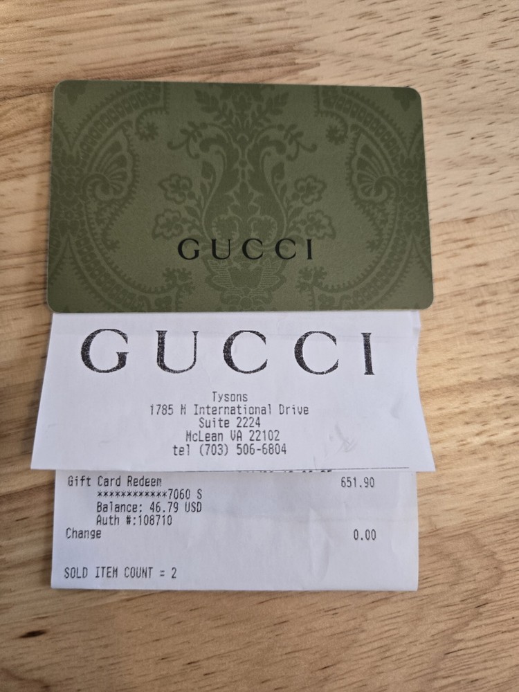 Gucci gift card - $46.79