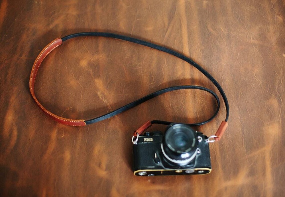 Handmade leather reduce pressure camera strap thicken shoulder widened windmup