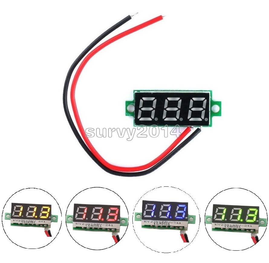 2 Wire 0.28" LCD Disaplay Digital DC Voltmeter Gauge Voltage Detector