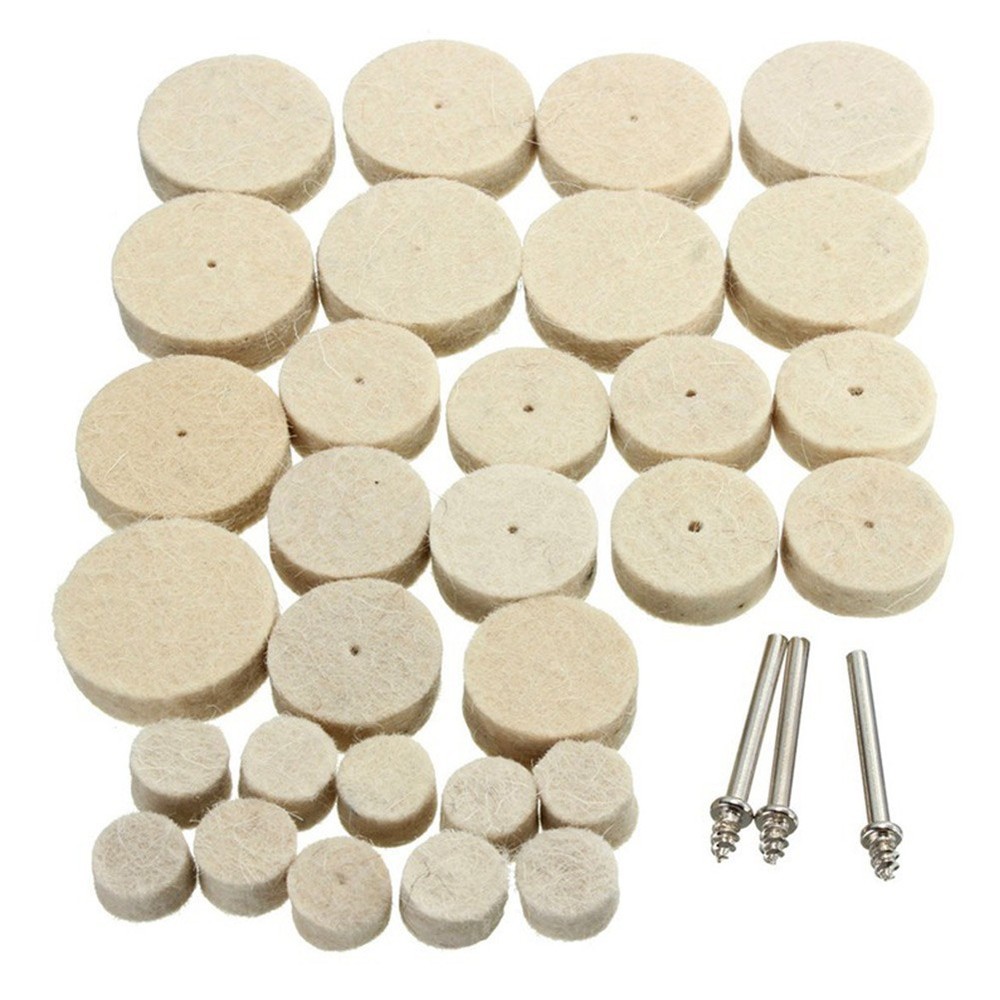33pcs Buffing Wheel Kit Wool Wheels 3mm Tool Accessory Power Tools Rotary Tool