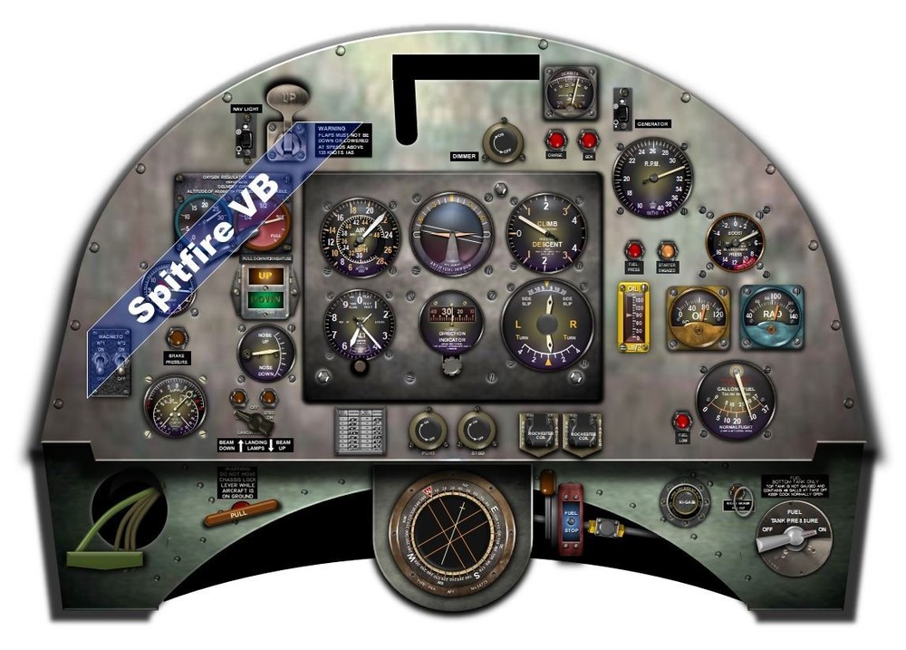 SPITFIRE COCKPIT instrument panel CDkit