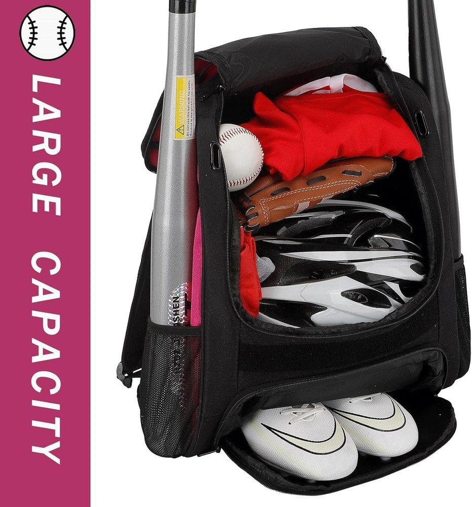 Baseball Bag-Baseball Backpack Holder for Baseball, Large Main Compartment,So...